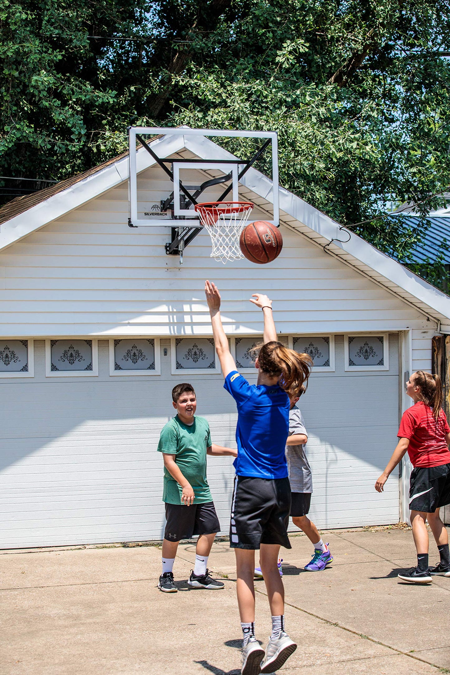 Silverback NXT 54" Wall Mounted Adjustable-Height Basketball Hoop with QuickPlay Design