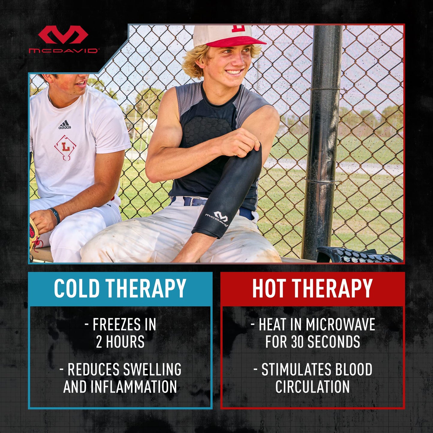 McDavid MD Flex Ice Therapy Arm/Elbow Comp Sleeve-Black-L/XL