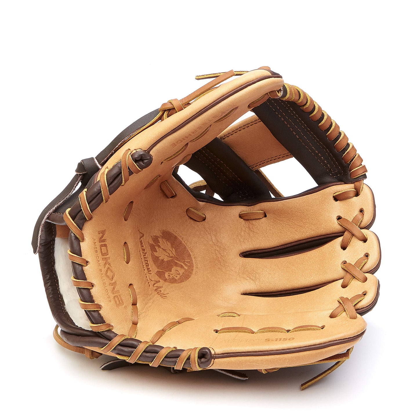 NOKONA S-1150I Handcrafted Alpha Baseball Glove - Right Hand Throw, I-Web for Infield Positions, Adult 11.5 Inch Mitt, Made in The USA