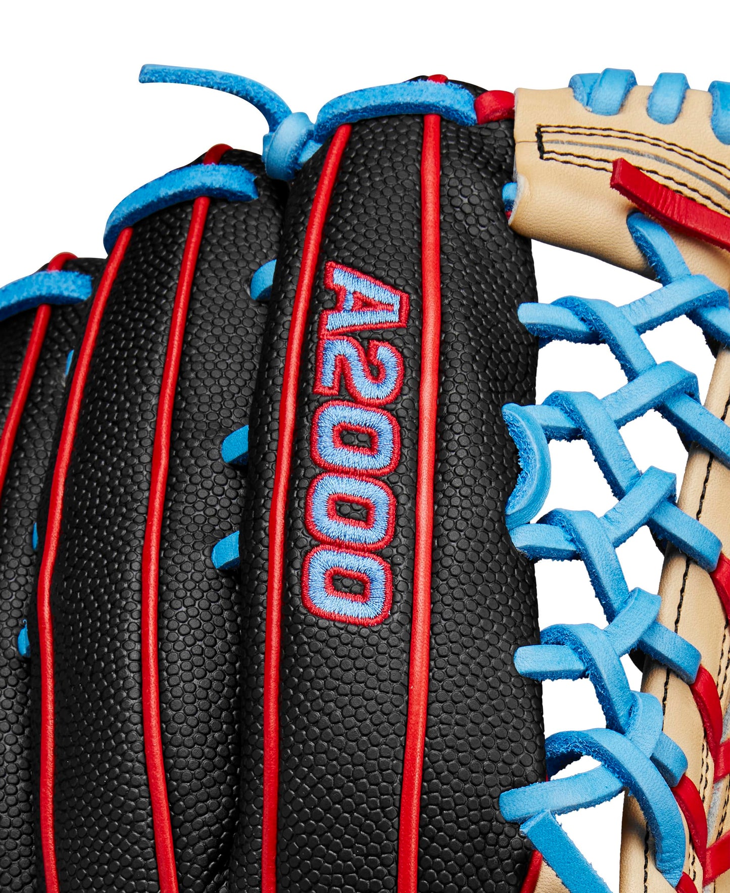 Wilson Spring 2025 A2000® PF92SS 12.25” Outfield Baseball Glove - Right Hand Throw, Black/Red/Sky Blue