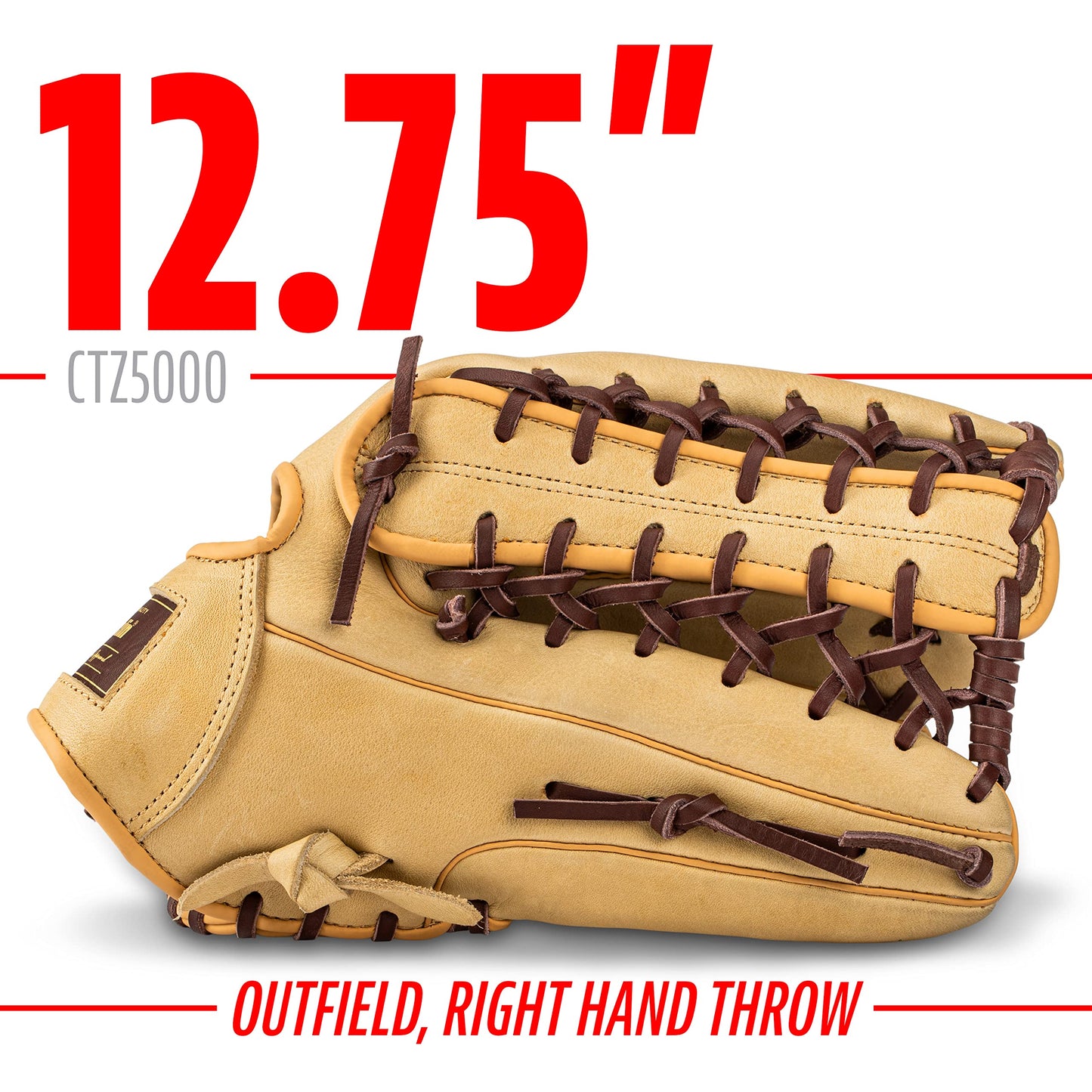 Franklin Sports Baseball Fielding Glove - Men's Adult and Youth Baseball Glove - CTZ5000 Cowhide Infield and Outfield Baseball Gloves, Camel/Brown, 12.75"