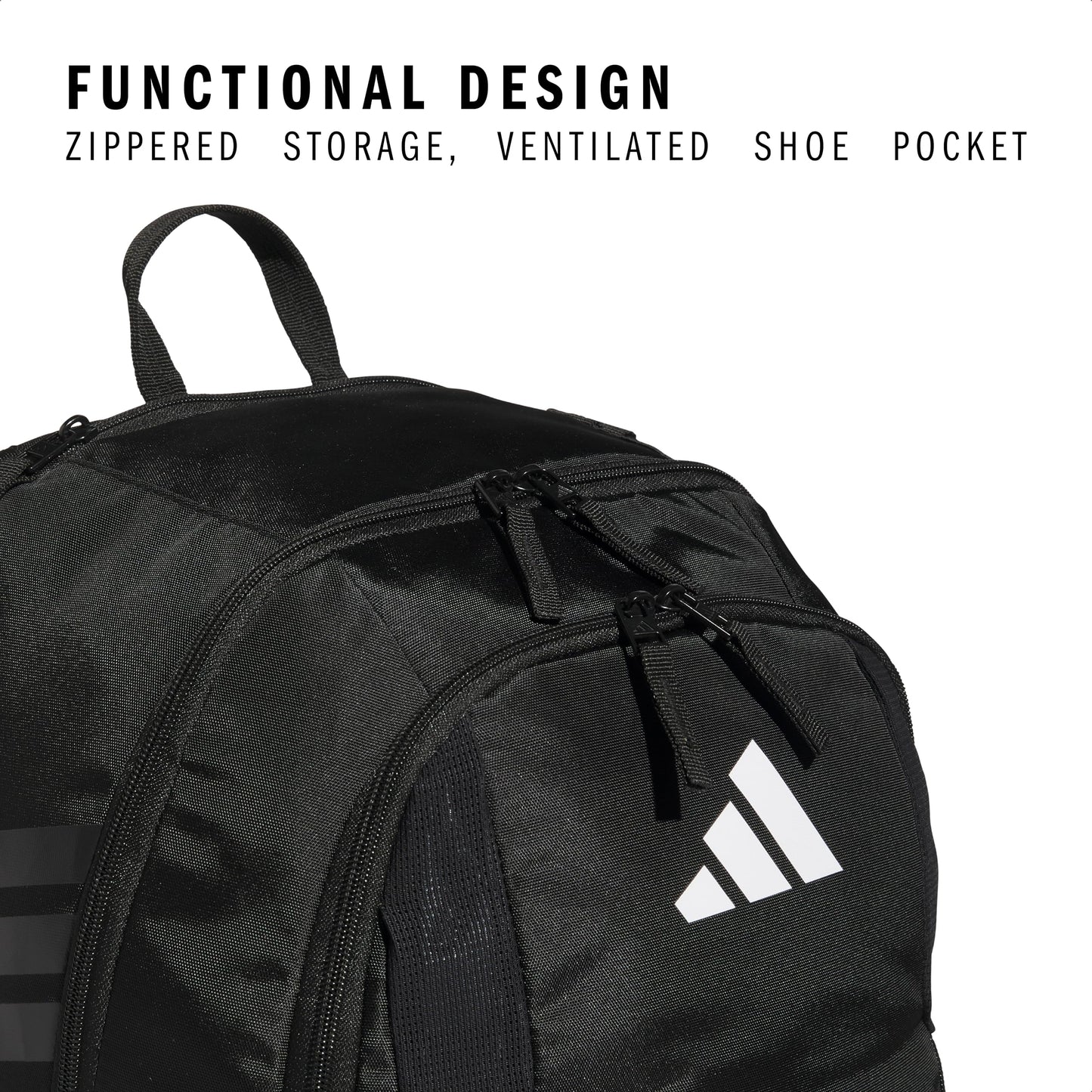 adidas Stadium Team Sports Backpack for Men and Women (36l) Durable Athletic Laptop Bag, Black/4.0, One Size