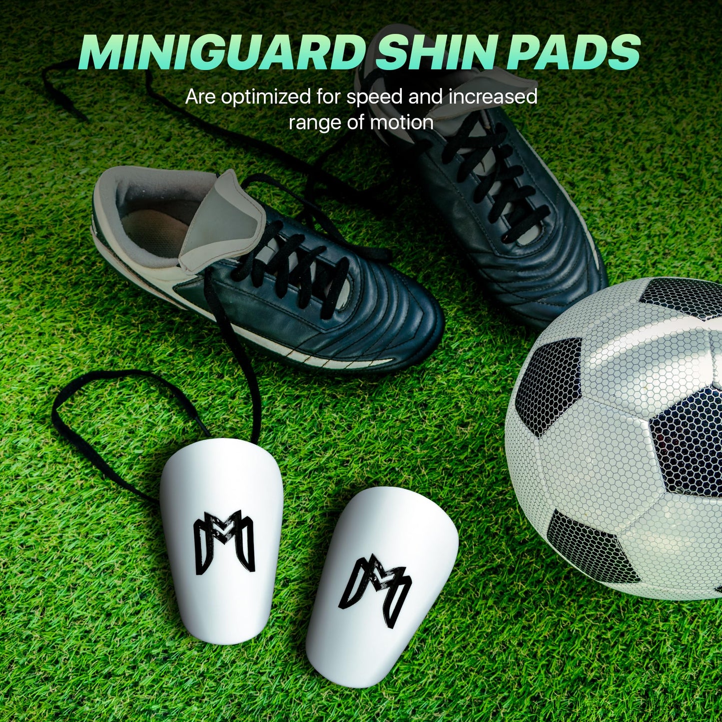 MediCaptain MiniGuards - Mini Shin Guards for Soccer Players - Tiny Shin Pads for Men, Women, Teens - Miniature Shin Guards 3.9 x 2.4 inch - Perfect for High Level Soccer Athletes (White)