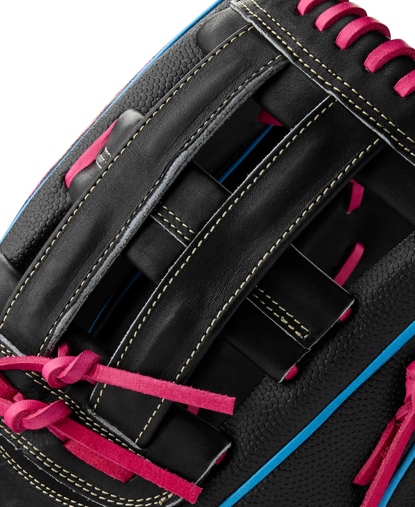 Wilson Summer 2025 A2000 1777SS 12.75” Outfield Baseball Glove - Right Hand Throw, Black/Sky Blue/Flamingo