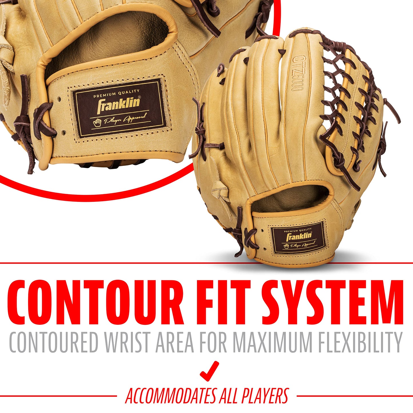 Franklin Sports Baseball Fielding Glove - Men's Adult and Youth Baseball Glove - CTZ5000 Cowhide Infield and Outfield Baseball Gloves, Camel/Brown, 12.75"