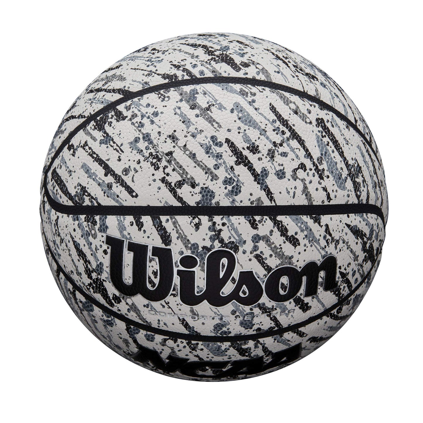 Wilson NCAA Replica Splatter Basketball - Size 7 - 29.5", Black/White