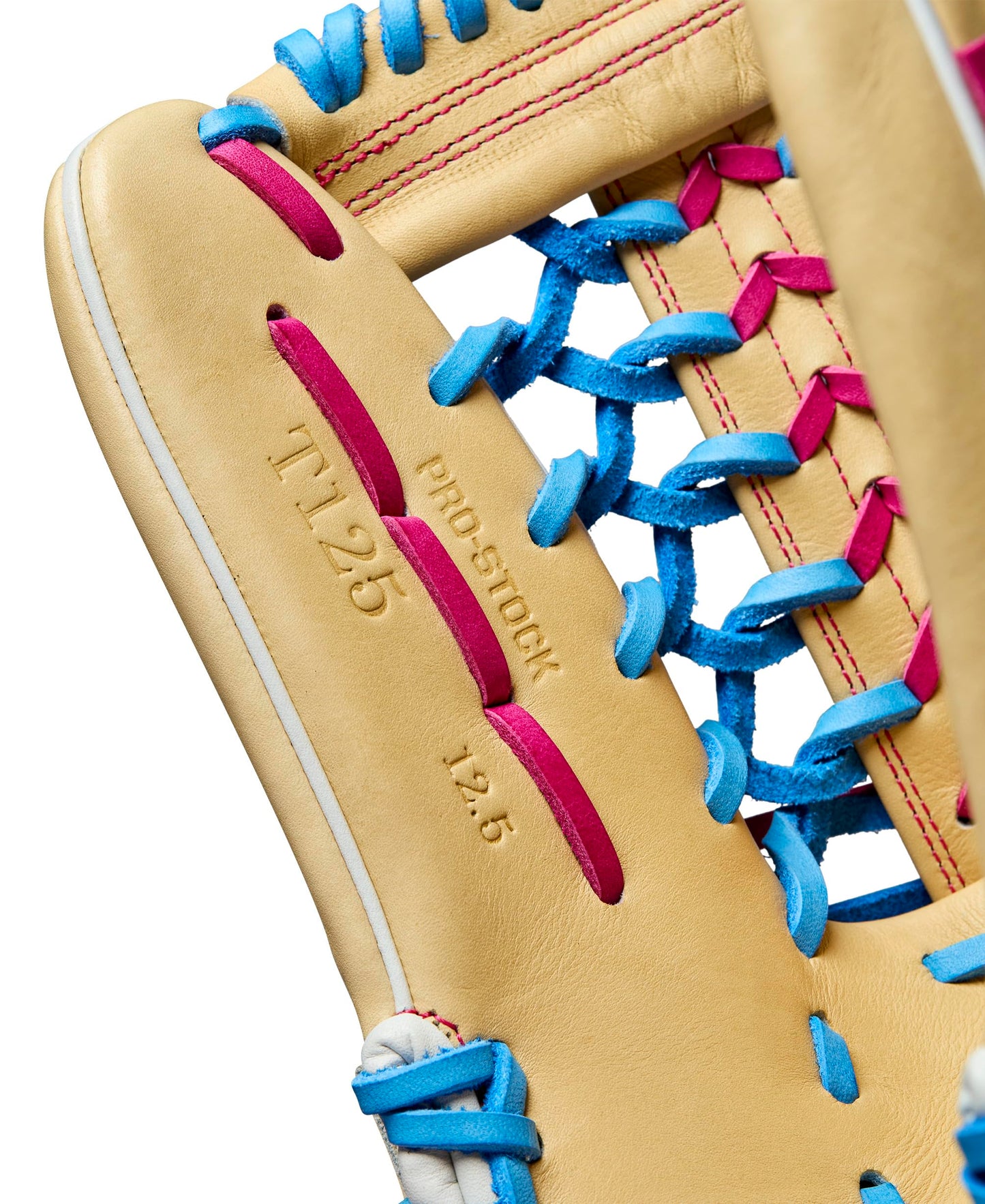 Wilson Winter 2024 A2000 T125 12.5" Outfield Fastpitch Glove - Blonde/Blue/Flamingo, Right Hand Throw
