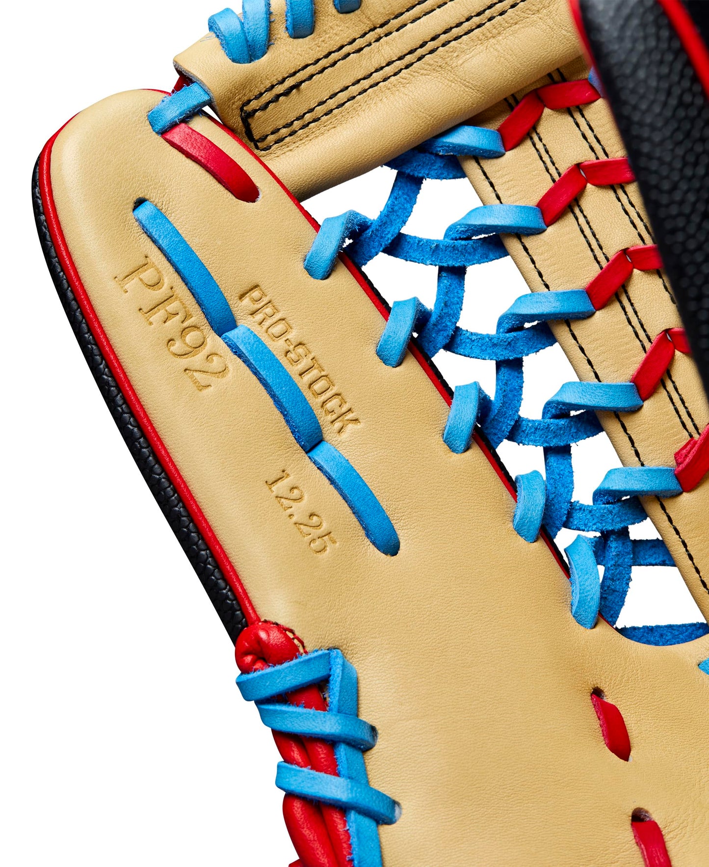 Wilson Spring 2025 A2000® PF92SS 12.25” Outfield Baseball Glove - Right Hand Throw, Black/Red/Sky Blue