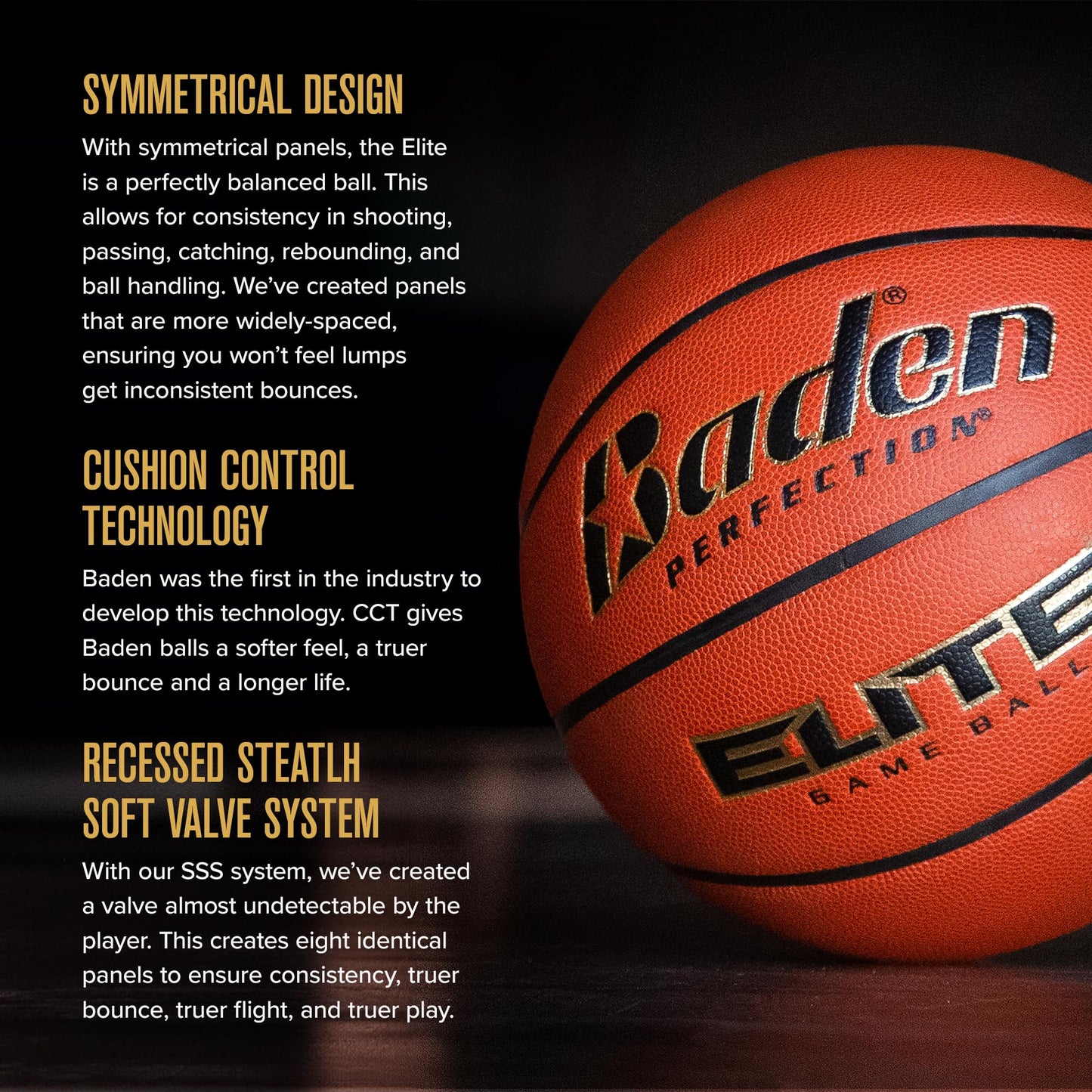 Baden Elite Indoor Game Composite Basketball - Official Size 6 & 7 | Premium Quality for Professional Play | Ideal for Indoor Games
