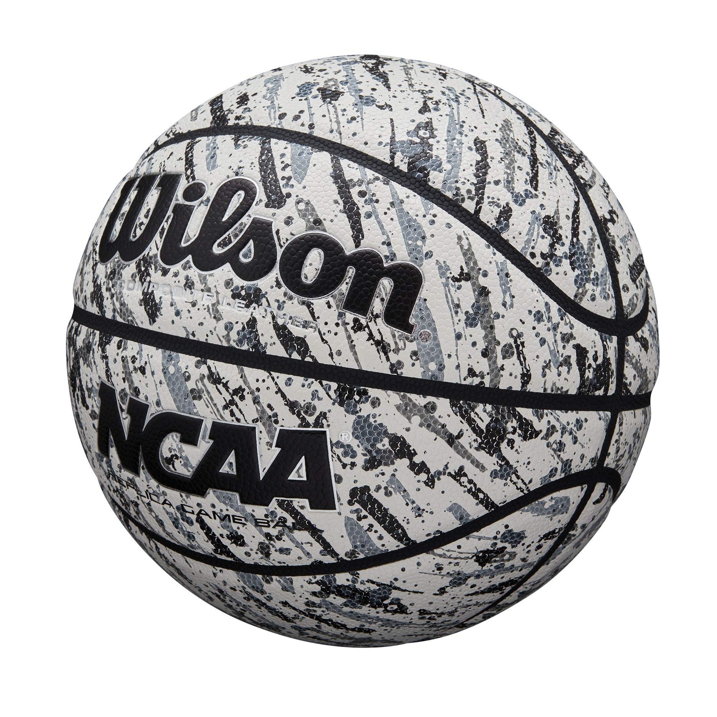 Wilson NCAA Replica Splatter Basketball - Size 7 - 29.5", Black/White