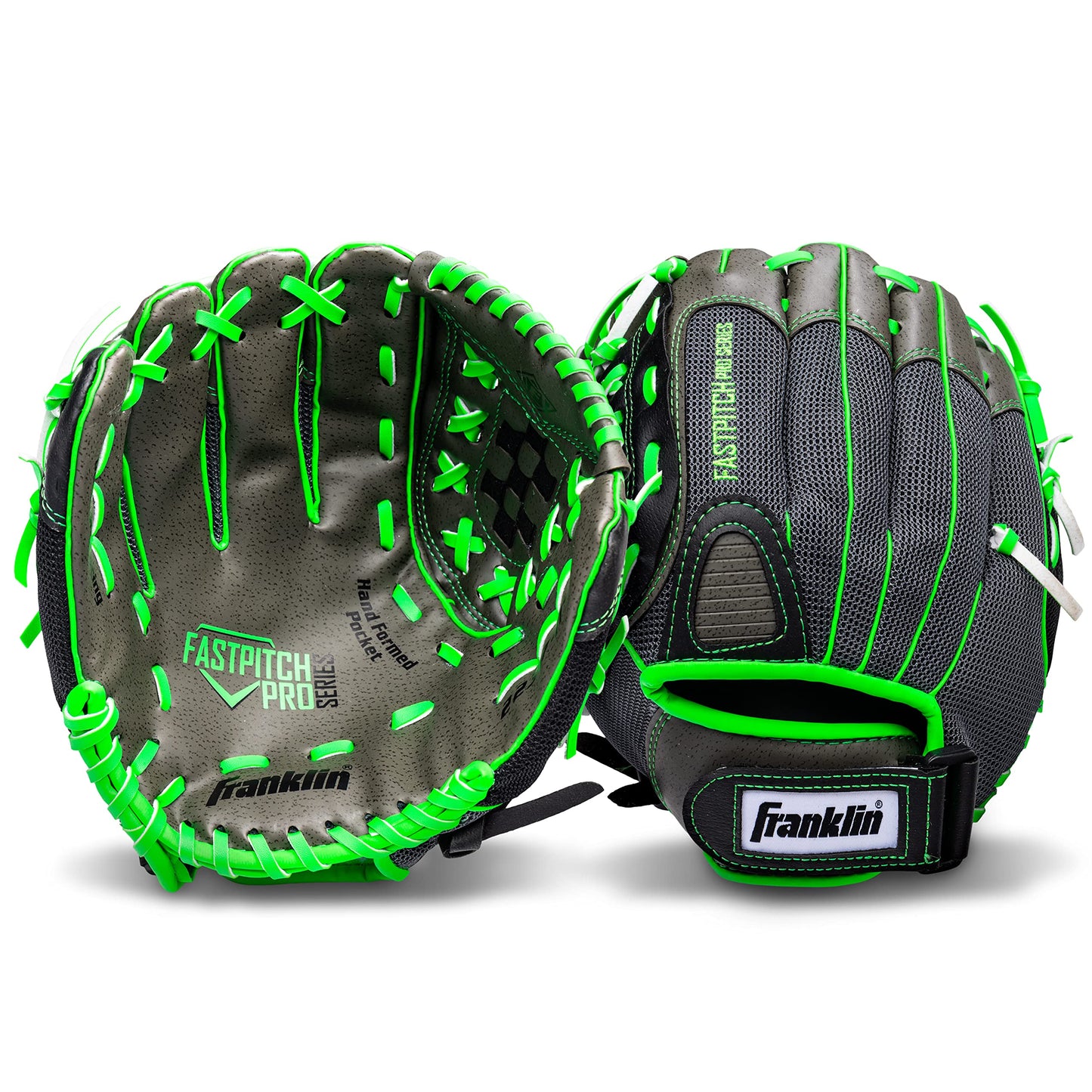Franklin Sports Girls Softball Glove - Women's Windmill Fastpitch + Slowpitch Softball Glove - Green Mitt - Left Hand Throw Adult + Youth - 12"