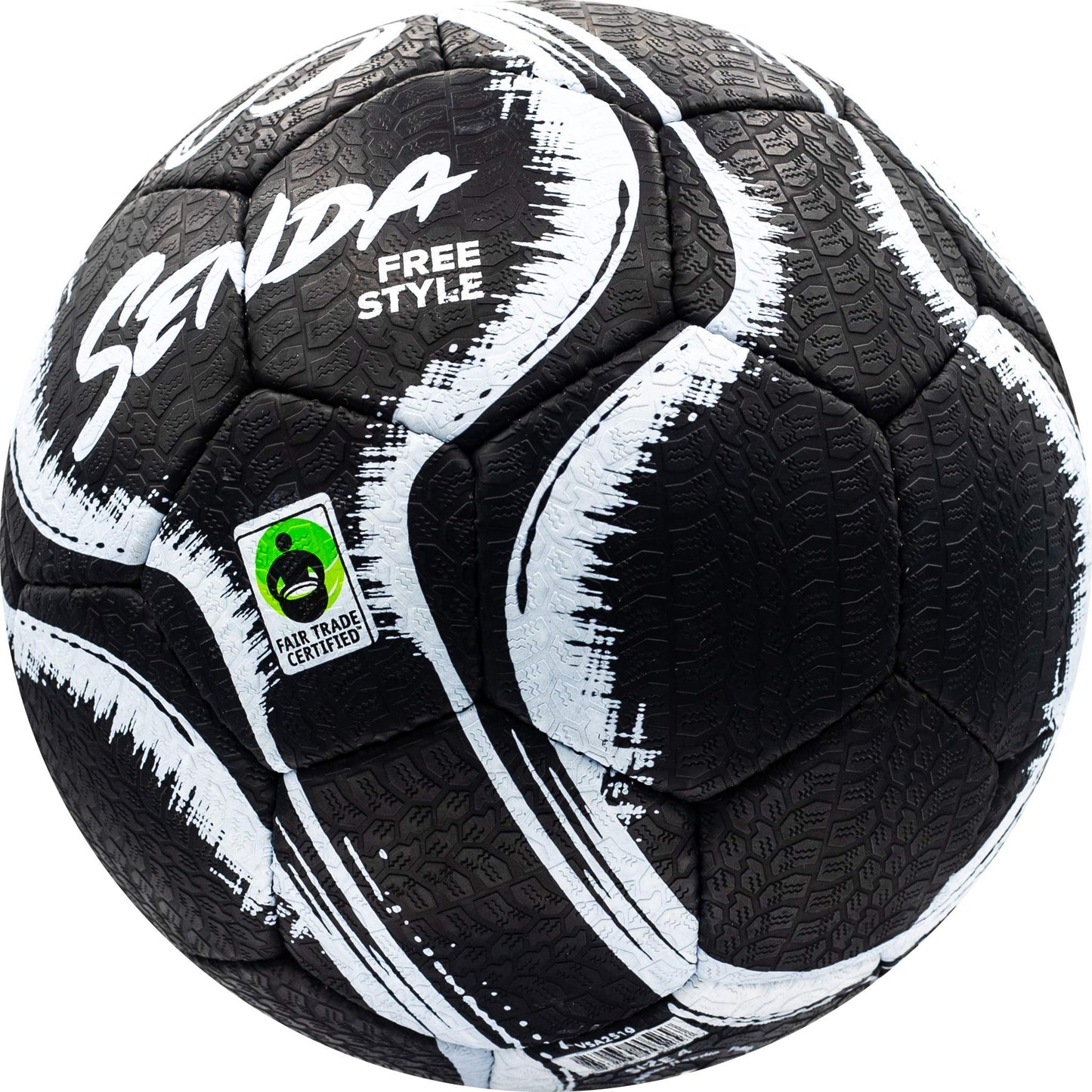 SENDA Street Freestyle, Trick, and Skills Soccer Ball with Rubber Outer Cover, Fair Trade Certified, Black/White, Size 4 (Ages 13 & Up)