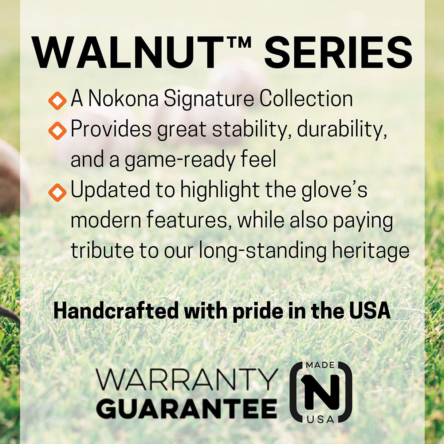 NOKONA W-V1200H Handcrafted Walnut Fastpitch Baseball Glove - Left Hand Throw, H-Web for Infield and Outfield Positions, Adult 12 Inch Mitt, Made in The USA