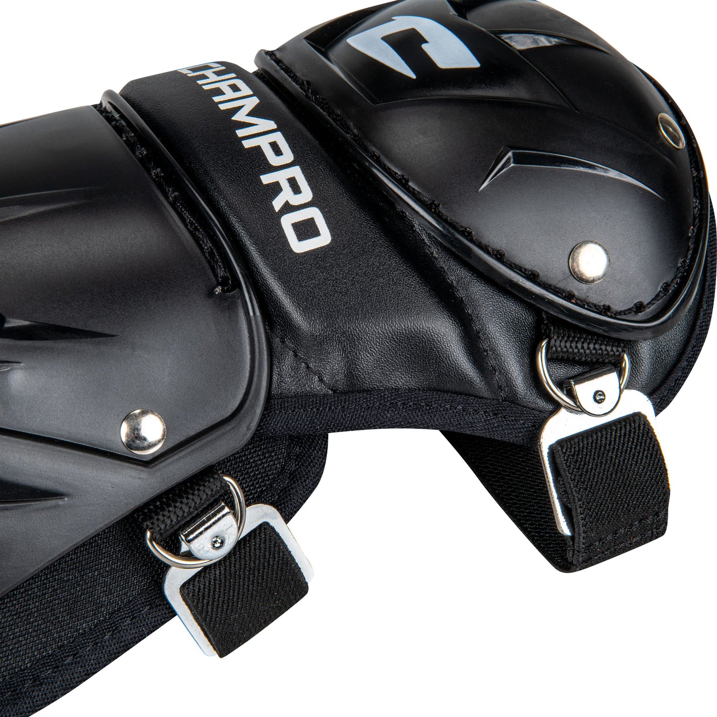 CHAMPRO Optimus MVP Single Knee Baseball Catcher’s Leg Guards, 12" Shin Length, Black, CG112B