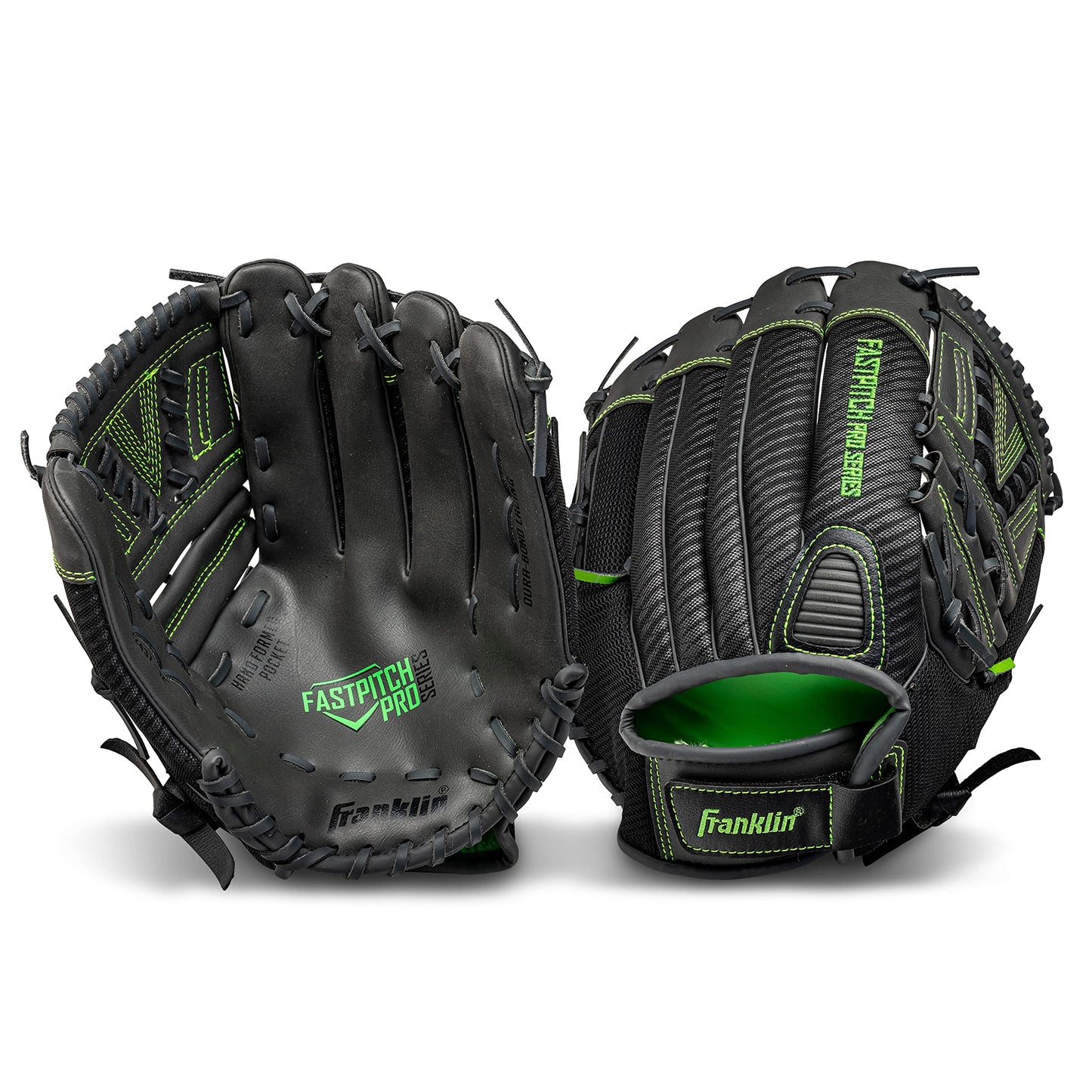 Franklin Sports Fastpitch Softball Glove - Fastpitch Pro - Adult and Youth Softball Mitt - Infield and Outfield - Right Handed Glove - Lime 11" Righty (22433)