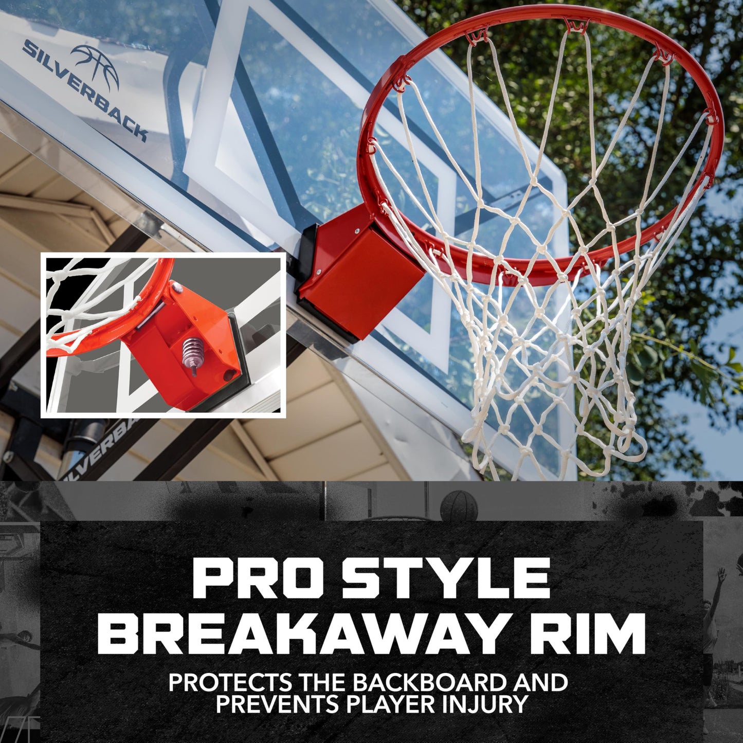 Silverback NXT 54" Wall Mounted Adjustable-Height Basketball Hoop with QuickPlay Design