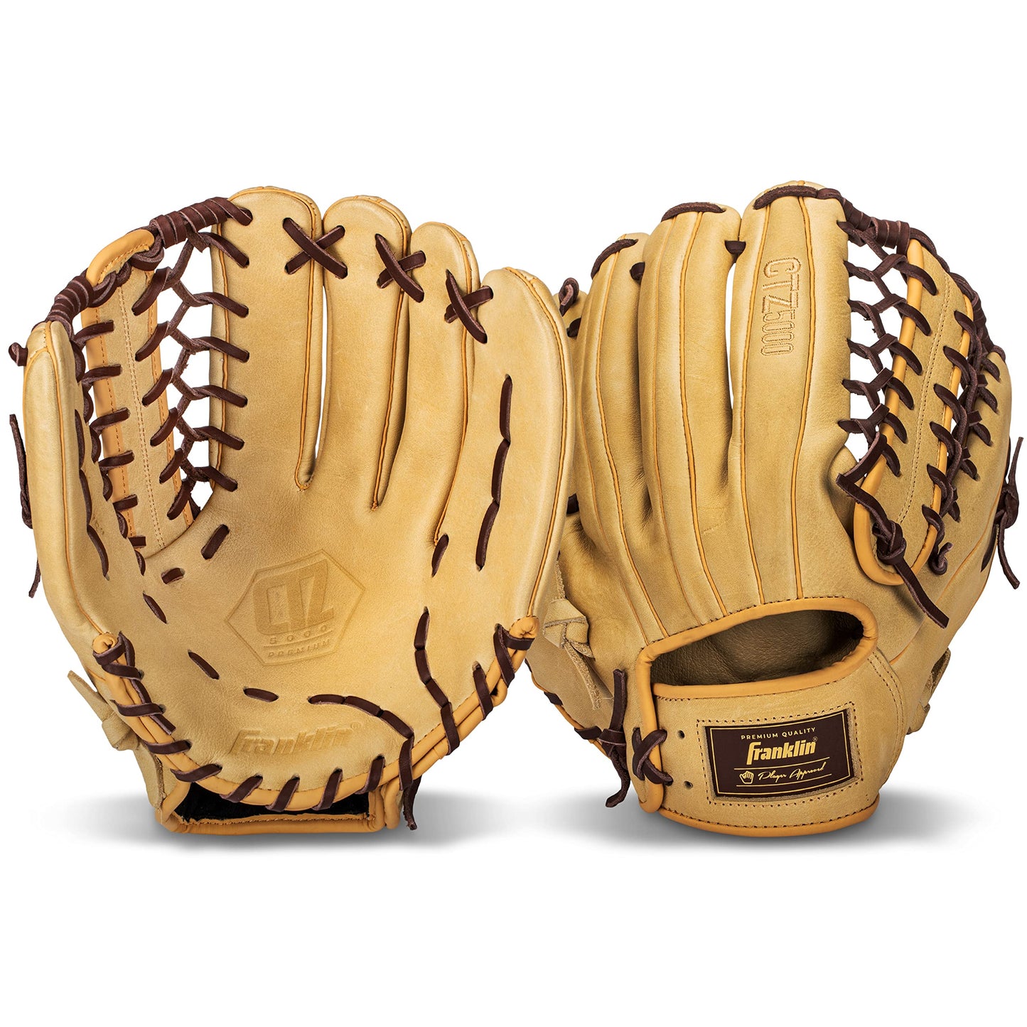 Franklin Sports Baseball Fielding Glove - Men's Adult and Youth Baseball Glove - CTZ5000 Cowhide Infield and Outfield Baseball Gloves, Camel/Brown, 12.75"