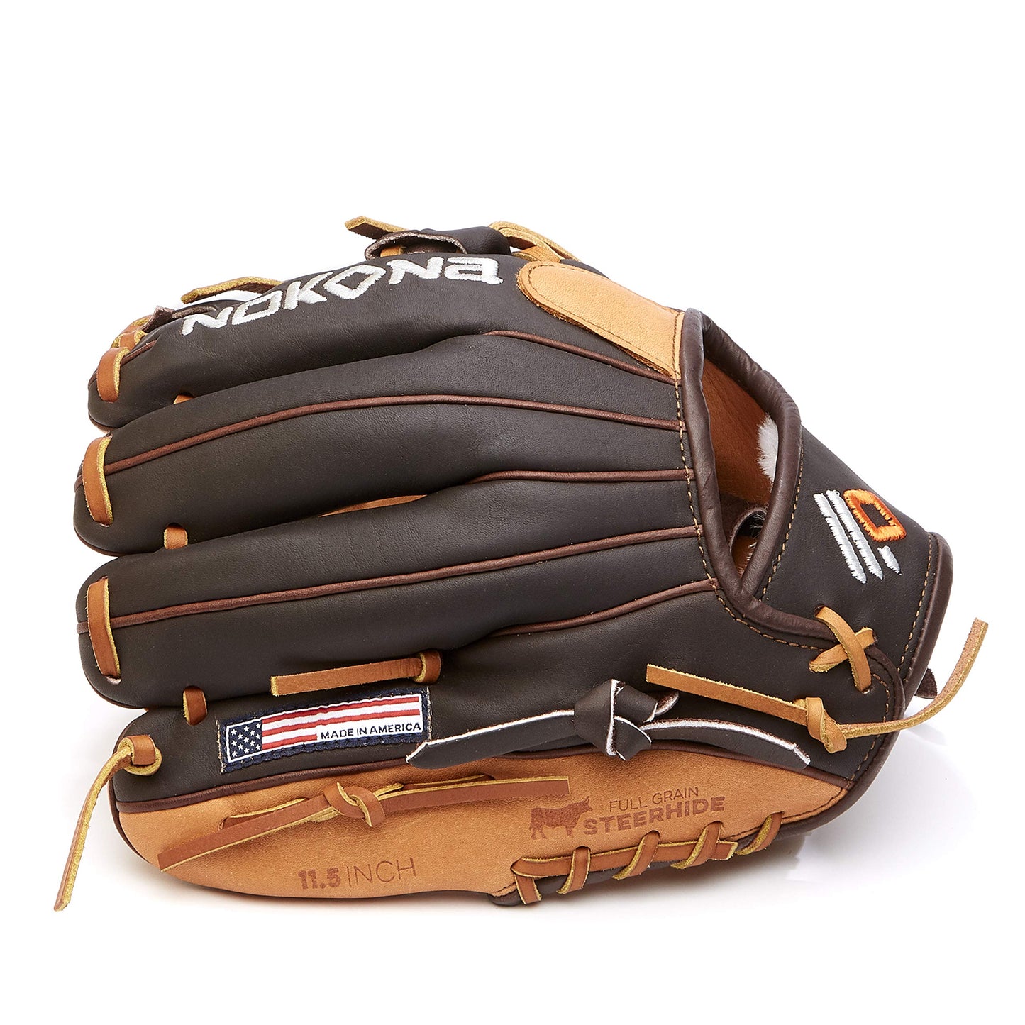 NOKONA S-1150I Handcrafted Alpha Baseball Glove - Right Hand Throw, I-Web for Infield Positions, Adult 11.5 Inch Mitt, Made in The USA