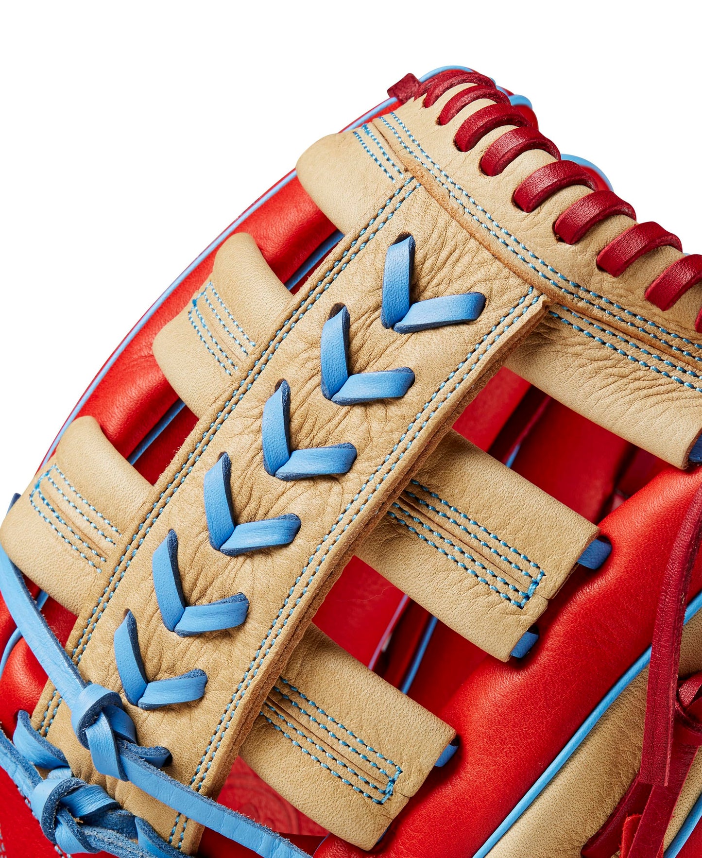WILSON 2024 A1000 PF1892 12.25” Outfield Baseball Glove - Red/Blonde/Blue, Right Hand Throw