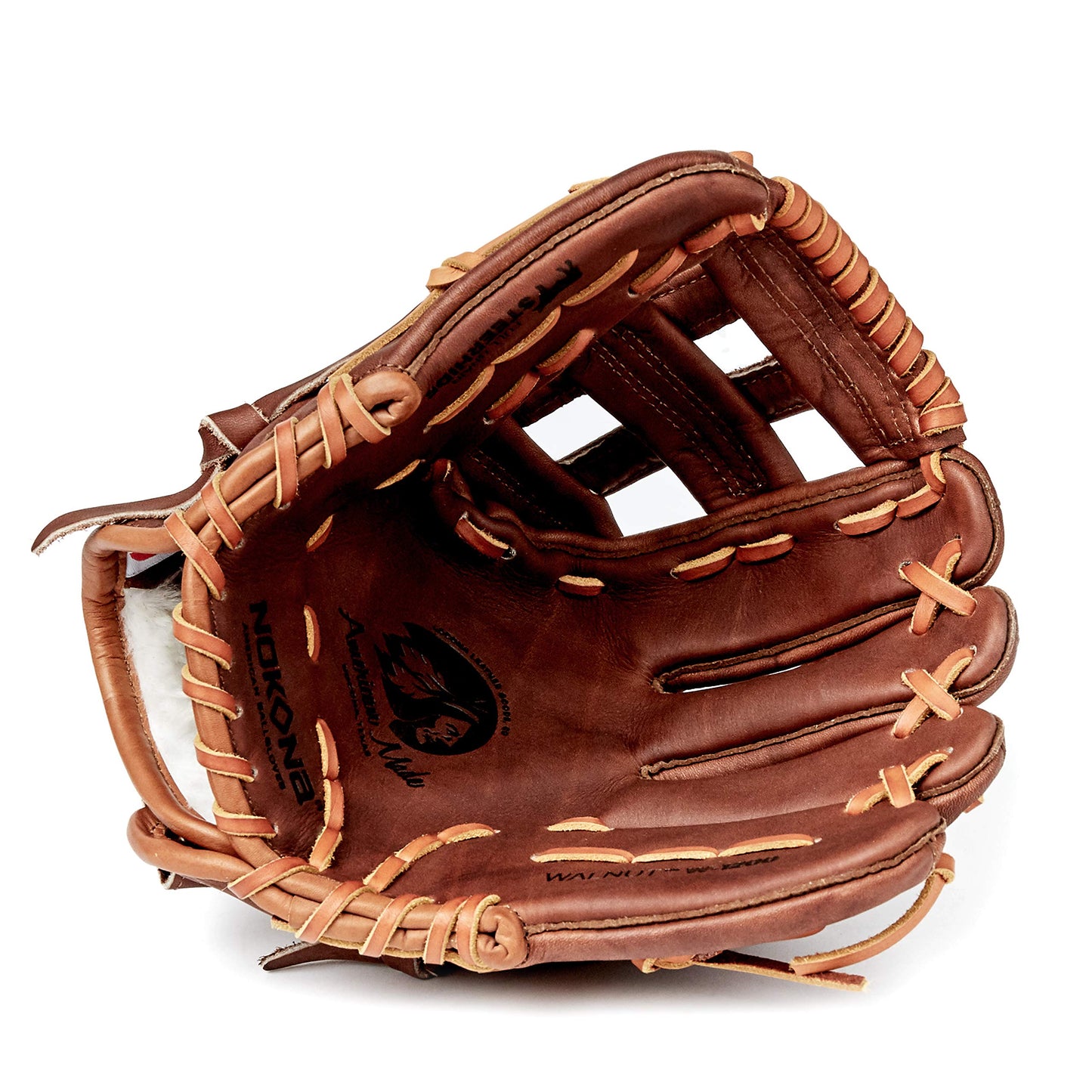 NOKONA W-V1200H Handcrafted Walnut Fastpitch Baseball Glove - Left Hand Throw, H-Web for Infield and Outfield Positions, Adult 12 Inch Mitt, Made in The USA