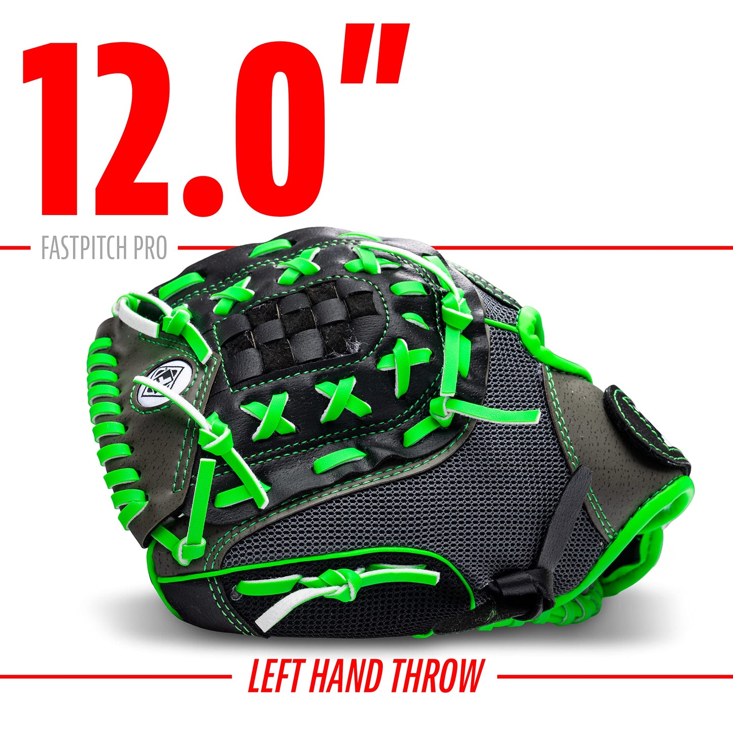 Franklin Sports Girls Softball Glove - Women's Windmill Fastpitch + Slowpitch Softball Glove - Green Mitt - Left Hand Throw Adult + Youth - 12"