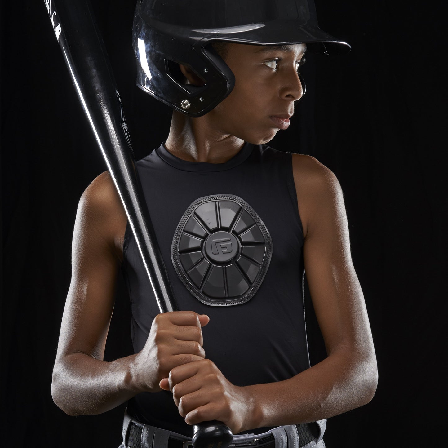 G-Form Baseball Pro Sternum Shirt, Black, Youth Medium