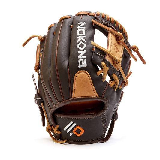 NOKONA S-1150I Handcrafted Alpha Baseball Glove - Right Hand Throw, I-Web for Infield Positions, Adult 11.5 Inch Mitt, Made in The USA