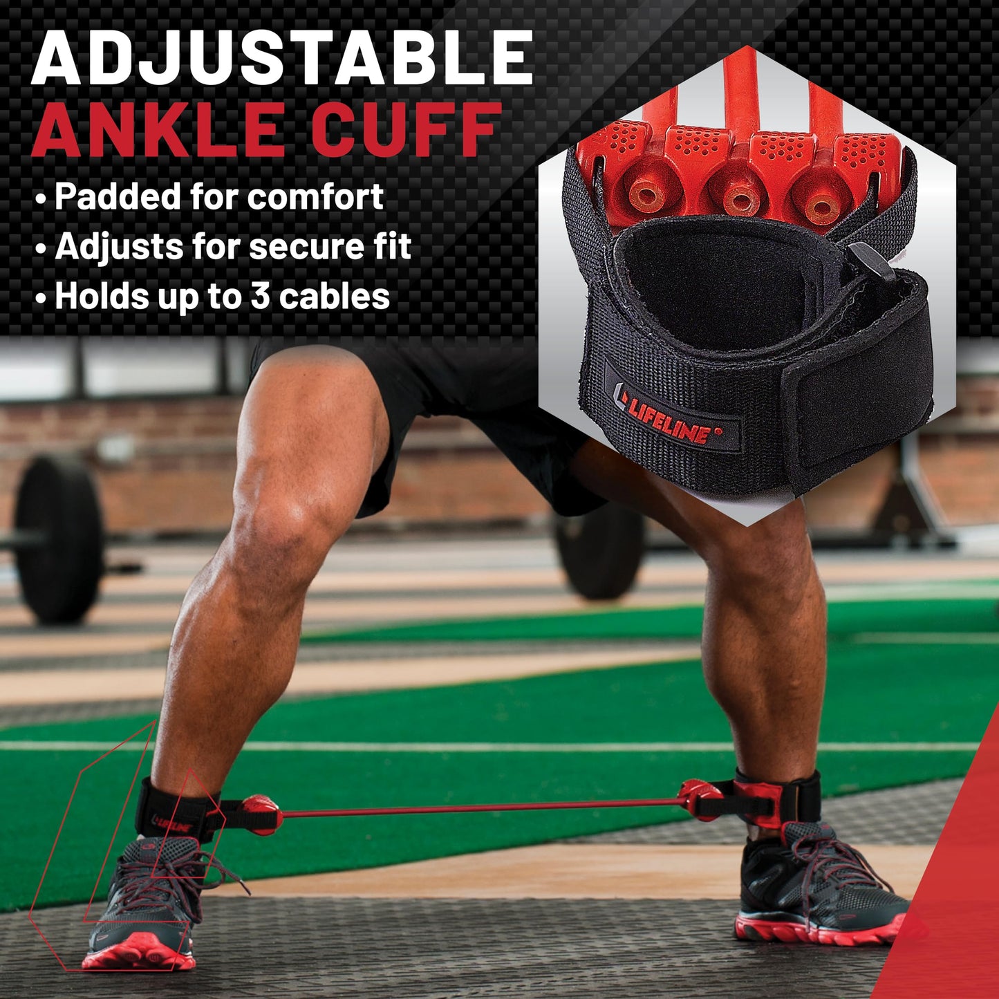 Lifeline Fitness Interchangeable Lateral Resistor - Professional Resistance Tool with up to 120lbs Resistance - Variable Weighted Resistance for Lower Body Strength - Workout Agility
