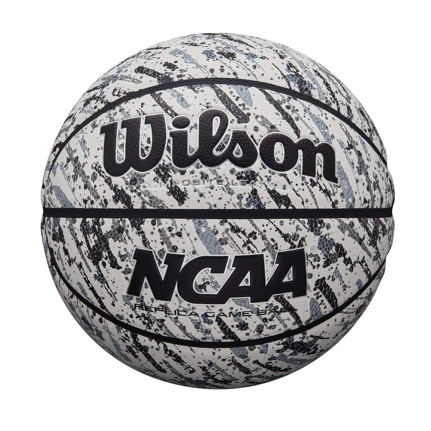 Wilson NCAA Replica Splatter Basketball - Size 7 - 29.5", Black/White