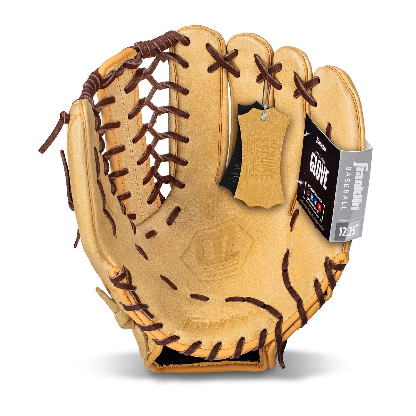 Franklin Sports Baseball Fielding Glove - Men's Adult and Youth Baseball Glove - CTZ5000 Cowhide Infield and Outfield Baseball Gloves, Camel/Brown, 12.75"