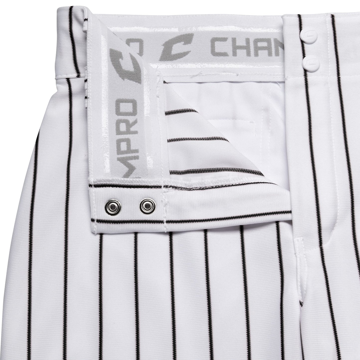 CHAMPRO Men's Triple Crown Knicker Style Baseball Pants with Knit-in Pinstripes and Reinforced Sliding Areas, White,black, X-Large