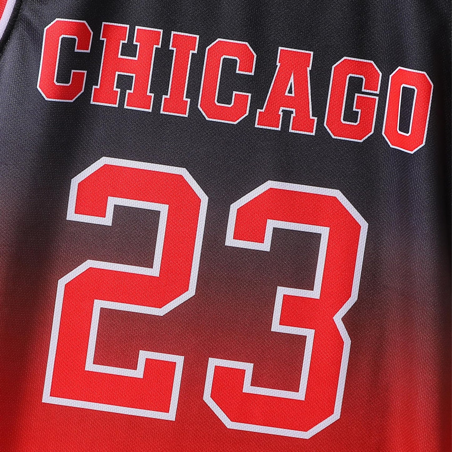 Basketball Jerseys 23# For Kids Youth Sports T-shirt Jersey Boys Girls Gradient Basketball Uniform Set 6-16Years RED-140