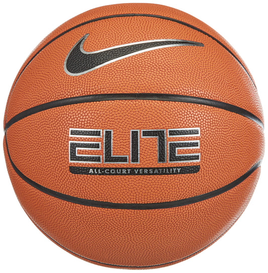 Nike Unisex - Elite All-Court Basketball, Amber Metallic Silver/Black, Size 7, 1 Ball, 1 Set, 1 Piece, Indoor/Outdoor