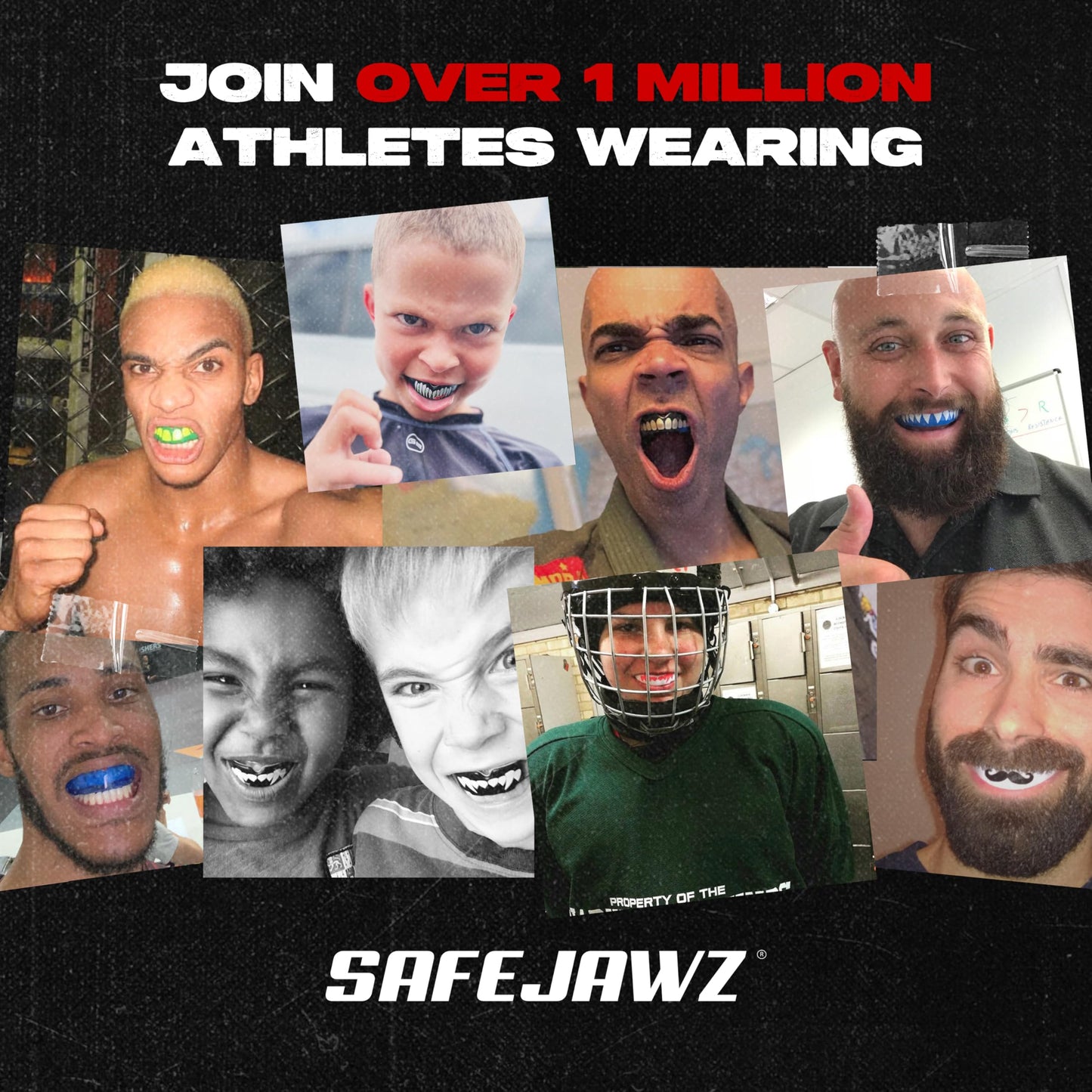 SAFEJAWZ Sports Mouthguard Slim Fit, Adult and Junior Mouth Guard with Case for Boxing, Basketball, Lacrosse, Football, MMA, Martial Arts, Hockey and All Contact Sports (Adult 12+ Years, Clear)