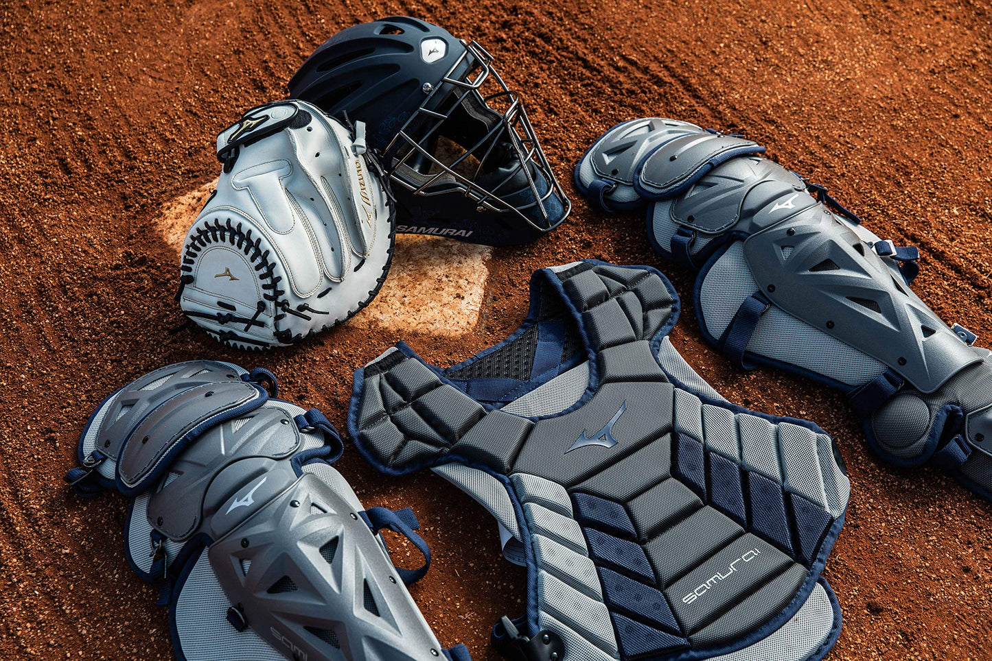 Mizuno Samurai Womens Boxed Catcher's Gear Set, Grey-Yellow, 14-16" Women's