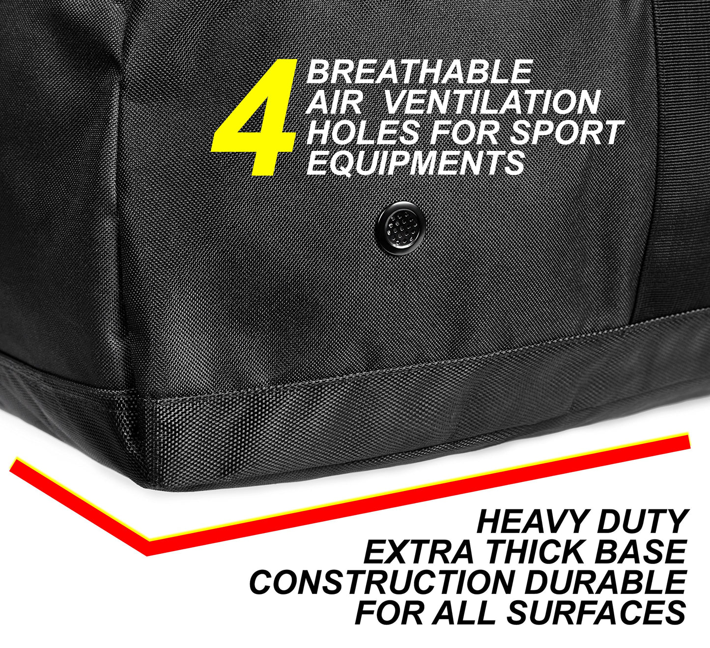 Fitdom 132L 36" Heavy Duty Extra Large Sports Gym Equipment Travel Duffel Bag W/Adjustable Shoulder & Compression Straps. Perfect for Soccer Baseball Basketball Hockey Football Team Coaches & More