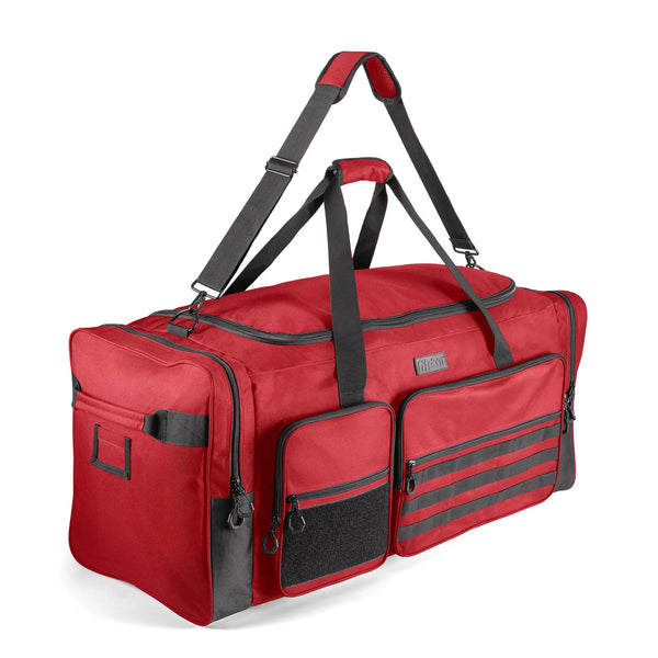 Fitdom 130L 36" Heavy Duty Extra Large Sports Gym Equipment Travel Duffle Bag W/Adjustable Shoulder Strap & 7 Compartments. Perfect for Soccer Baseball Basketball Hockey Football Team Coaches & More