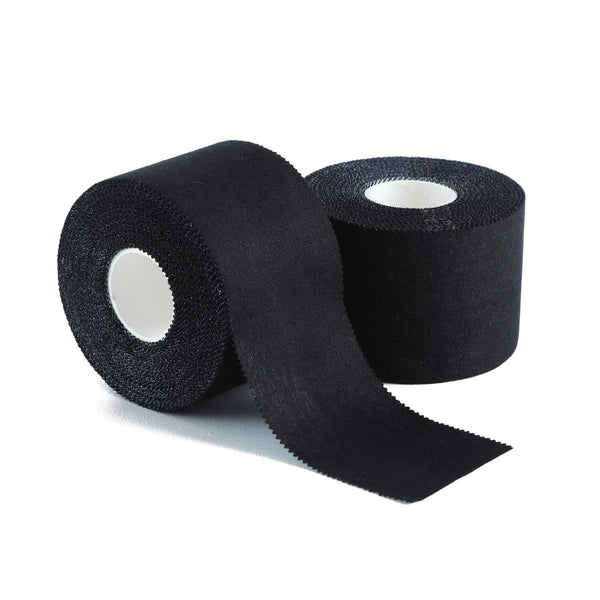 popbob (2 Pack Black Athletic Sports Tape 2 Inch x 15 Yards Very Strong Adhesive and Hypoallergenic Breathable Cotton Sports Tape for Bats Tennis and Boxing