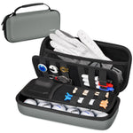 YOREPEK Golf Glove Holder with Removable Golf Glove Shaper Protective Hard Shell Golf Accessories Case Bag with 2 Dividers Fits Balls Tees Markers Golf Essentials Golf Gifts for Men (Grey)