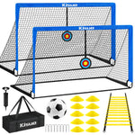 Kids Soccer Goal Soccer Goals for Backyard Set of 2 5x3.6ft Portable Soccer Goal Pop Up Soccer Net Soccer Nets Training Equipment with Soccer Targets for Kids Age 3-5 6-8 8-12 10-12 Games
