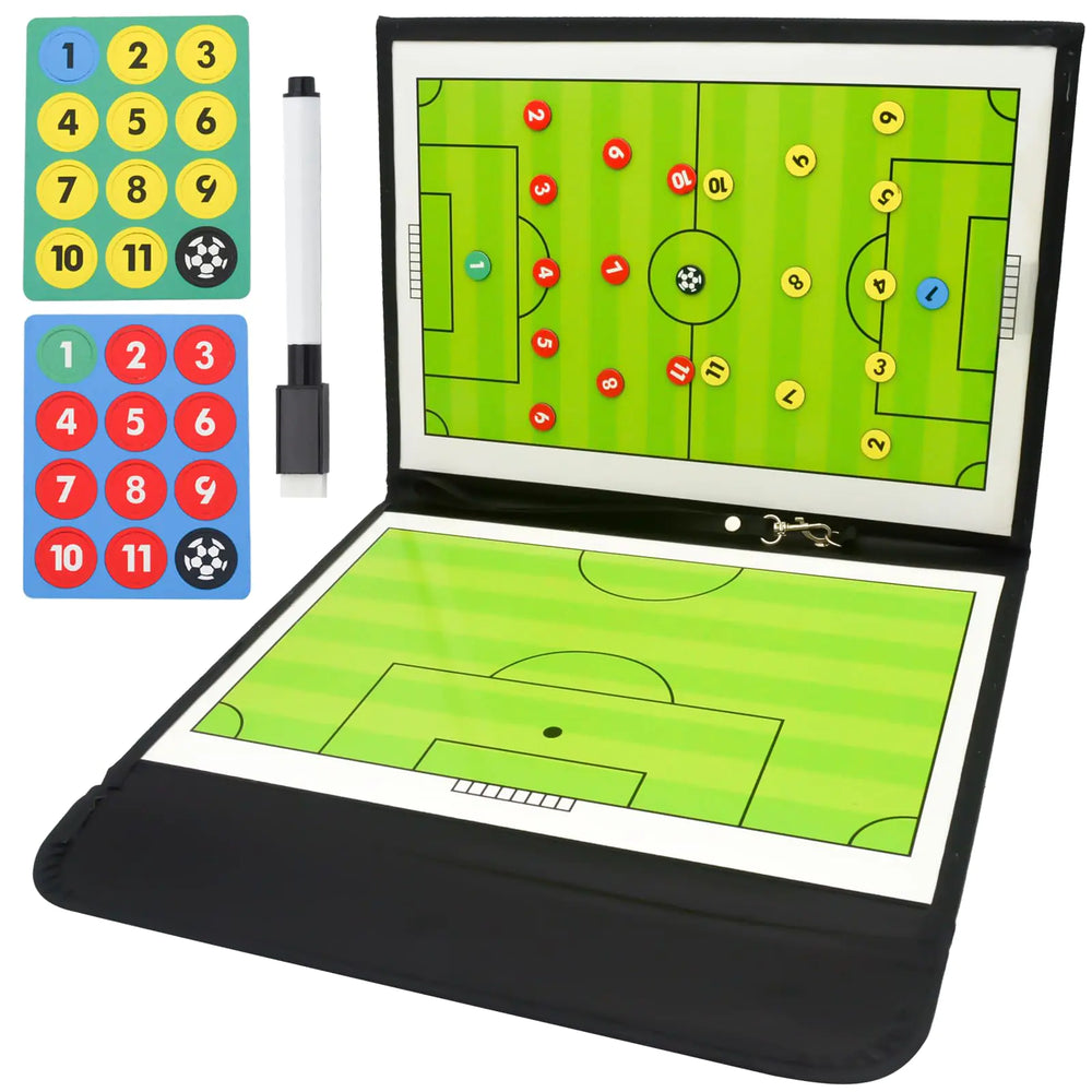 Taezn Soccer Coaching Board Soccer Clipboard for Coaches Portable Soccer Magnetic Coaching Board Kit with Soccer Board Dry Erase Marker Pen and Flip-Flop Bag
