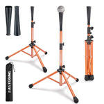 Eastgoing Heavy Duty Baseball and Softball Portable Travel Batting Tee .Easy Adjustable Height | Portable & Collapsible. Hitting Tee for Any Age Player Baseball