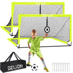 2 Pack Portable Soccer Goals for Kids 6 x 4 ft Kids Soccer Goals for Backyard Pop Up Soccer Goal Net Toddle Soccer Nets for Kids Youth Outdoor Sports (Yellow)