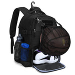 DSLEAF Basketball Bag Backpack Soccer Bag Backpack with External Ball Net Basketball Equipment Bag with Separate Shoe Space for Basketball Soccer Volleyball Sport Training