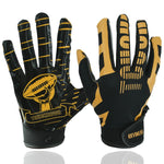 KKVIMUSE Youth Football Gloves Sticky Kids Football Receiver Gloves Flag Football Gloves Gifts for Boys Girls (Black Large)