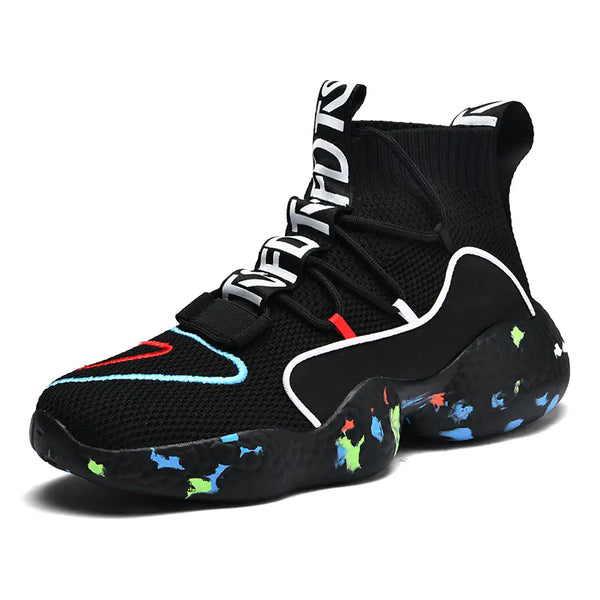 Men's High-Top Basketball Shoes - Breathable Fashion Sneakers