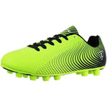 Vizari Stealth FG Soccer Shoes | Firm Ground Outdoor Soccer Shoes for Boys and Girls | Lightweight and Easy to wear Youth Outdoor Soccer Cleats | Green/Black | Little Kid