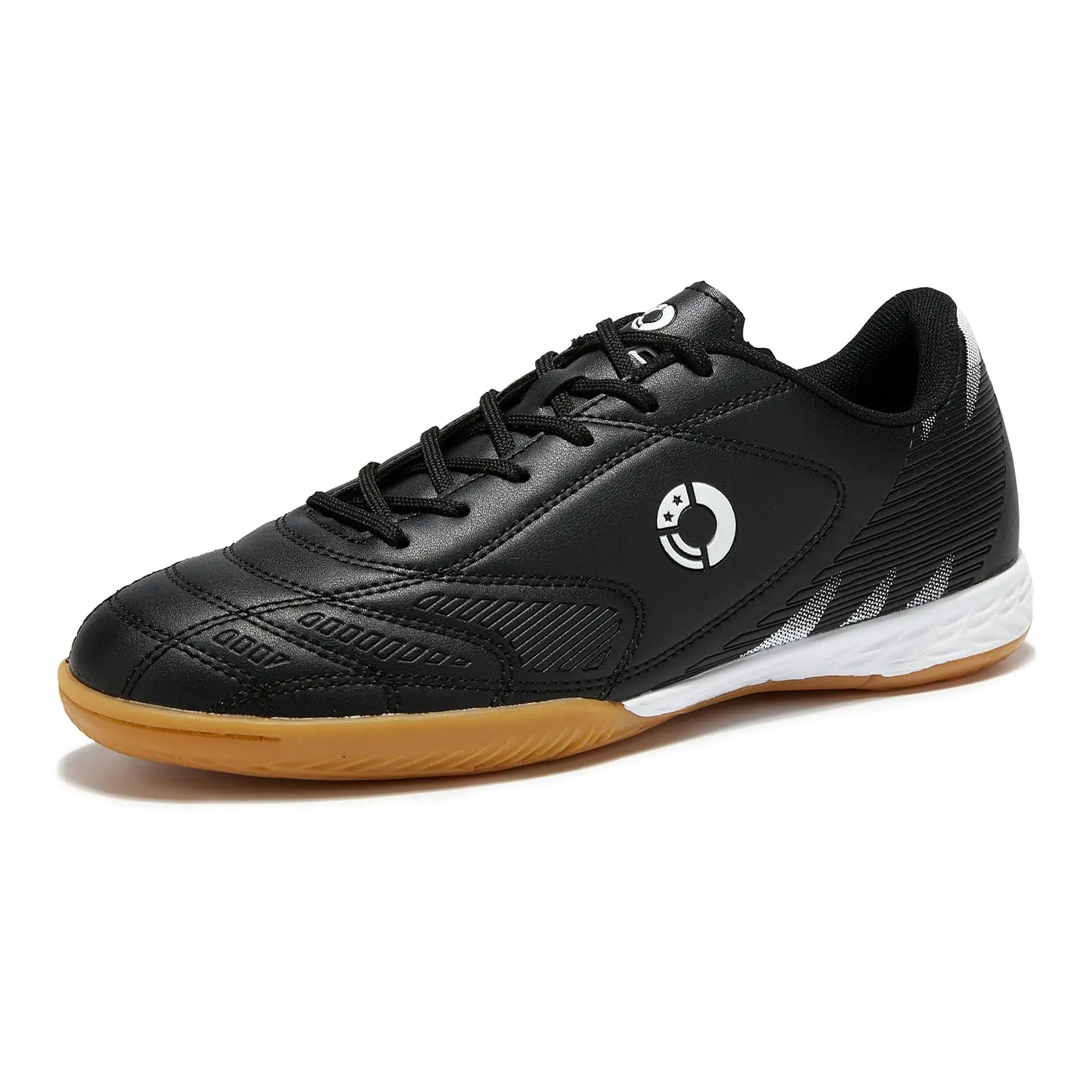 LEOCI Mens Indoor Soccer Cleats Trainer Rubber Futsal Shoes for Athletic Flat Outsole Training Sneaker