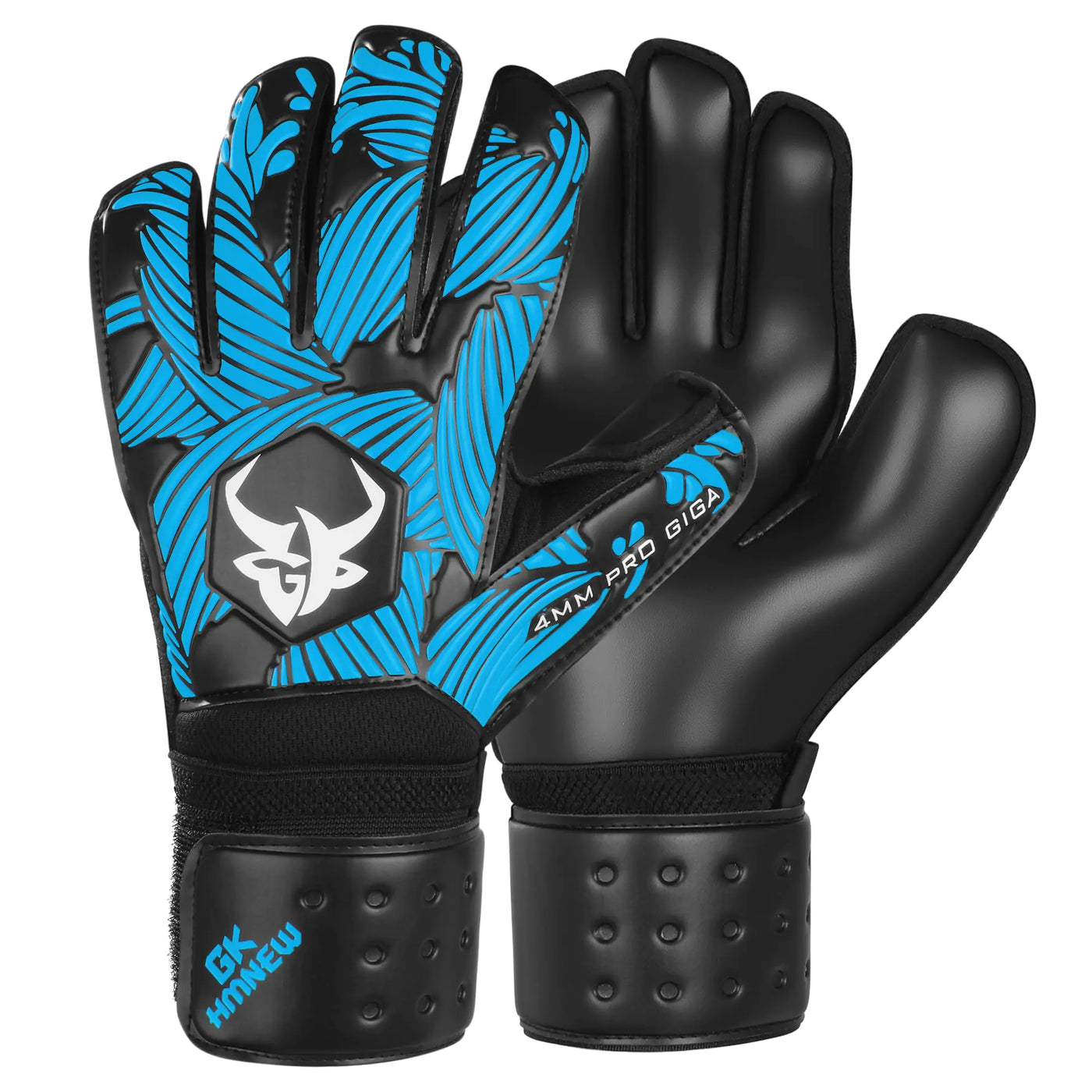 Soccer Goalkeeper Gloves Extreme Strong Control and Grip with Finger Protection High Performance Pro-Level Goalie Glove Anti-Slip Latex Palm Breathable comfortable for Kids Youth Adult (Blue 6)