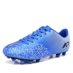 WELRUNG Mens Womens AG Sports Soccer Cleats Training Shoes Non-Slip Wear Resistant for Children Blue 11.5/10 US